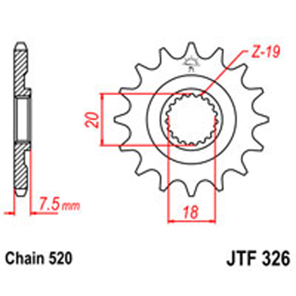 JT JT Gear Box Sprockets G/B 326-12 (340)